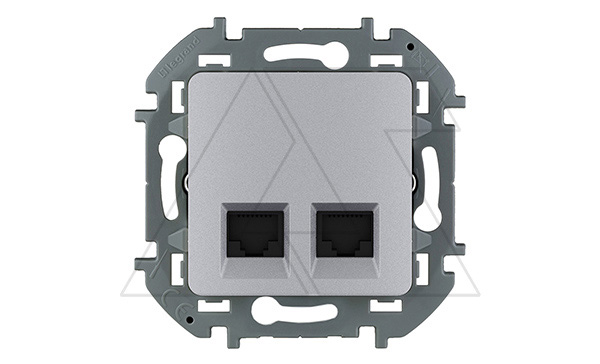 Inspiria - Розетка 2хRJ-45 UTP CAT6 (алюминий)