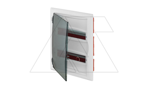 Щит встраив. ECO BOX 2x12M, N/PE 3x 2x16+7x10mm2, дымчатая пласт. дверь, белый RAL9003, 430x350x95mm, IP40
