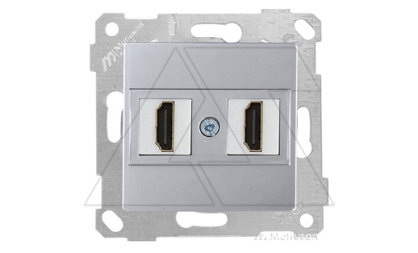 Rita - Розетка 2xHDMI, нерж. сталь