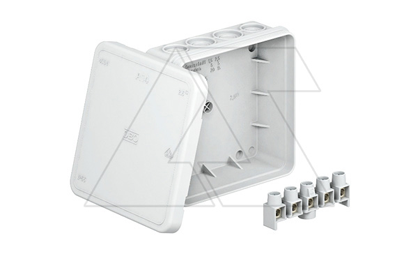 Коробка распред. A14 без клемм, IP55, 100х100х40мм, 8 вводов 5...11мм + 8 вводов 5...14мм, серый, полиэтилен