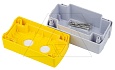 Корпус для поста кнопочного, пластик, желтый/черный, 71x130x65,5mm, 2 места, IP65 от интернет-магазина amperkin.by
