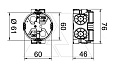 Подрозетник UP 46 одиночный, 650°С, Ø64мм, h=46мм, для спл. стен, без винтов, c воздухонепрониц. мембр. вводами, черный, полипропилен от интернет-магазина amperkin.by