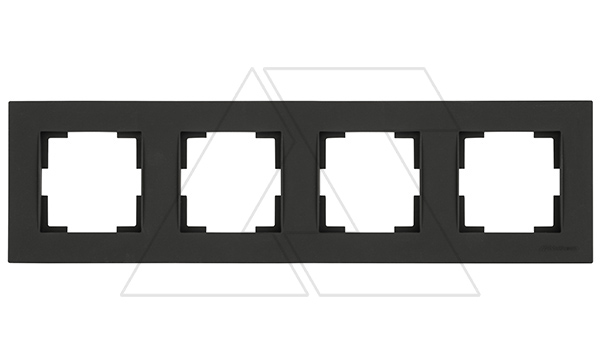 Rita - Рамка 4 поста, горизонтальный монтаж, черный мат