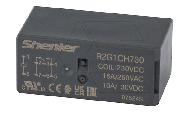 Реле R2G1CH730, 1CO, 16A(250VAC/30VDC), 230VAC, растр. 5mm, IP50