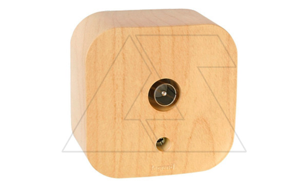 Quteo - Розетка TV простая 1.5dB (дерево) (стикерованный)