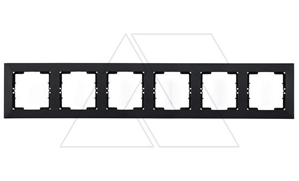 Candela - Рамка 6 постов, к механизмам серии 21, горизонтальный монтаж, черный мат