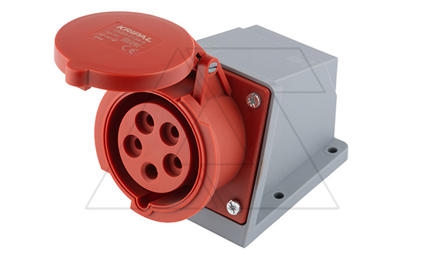 Разъем пром. силовой CEE настенный угловой, гнездо, 16A, 3P+N+E 6h, 346_415VAC 50/60Hz, IP44, серия Hexie
