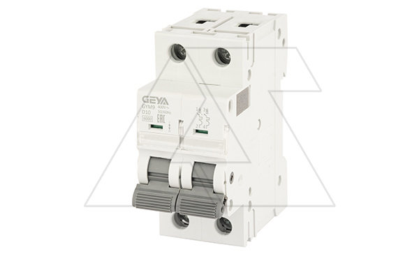 Авт. выключатель GYM9-2P-10D, 2P, 10A, хар-ка D, 6kA, 2M