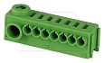 Колодка клеммная KSK-PE, 1x2.5_25+7x0.5_4mm2, зеленая, пружинный зажим, установка на держатели KSK от интернет-магазина amperkin.by
