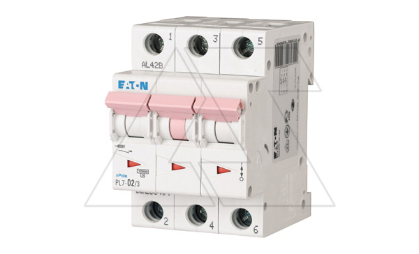 Авт. выключатель PL7-D2/3, 3P, 2A, хар-ка D, 10kA, 3M