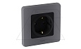 Inspiria - Розетка 2P+E нем. стд. со шторками (антрацит) от интернет-магазина amperkin.by