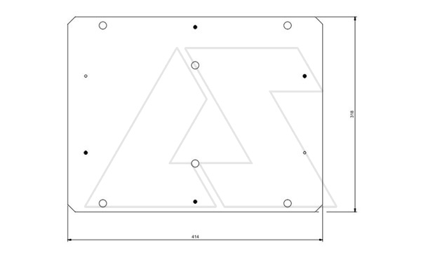 Плата монтажная 414x318mm для коробок SCABOX 460x380mm, с комплектом винтов