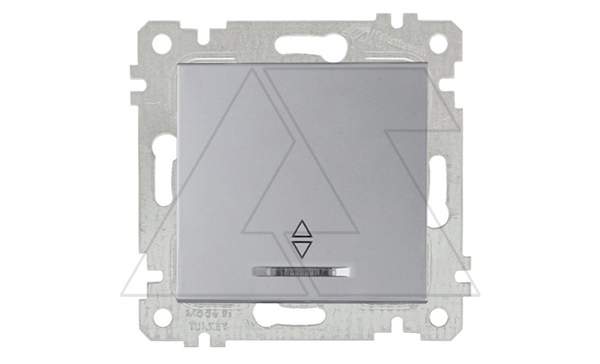 Rita - Переключатель на два направления с подсветкой, пруж. зажимы, нерж. сталь