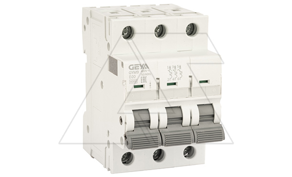 Авт. выключатель GYM9-3P-20D, 3P, 20A, хар-ка D, 6kA, 3M