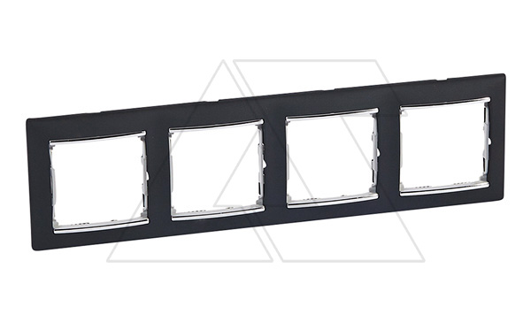 Valena - Рамка 4 поста верт/гориз, ноктюрн/серебро