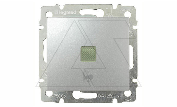 Valena - Кнопка с подсветкой и пиктограммой звонка, алюминий