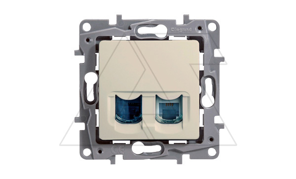 Etika - Розетка RJ11+RJ45 5E UTP (сл.кость)