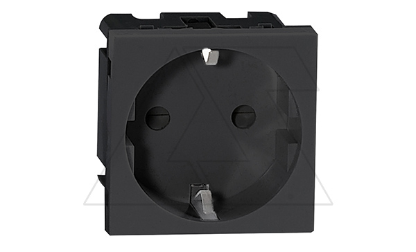 Noen - Розетка 2P+E, 2М, защ. шторки, черная