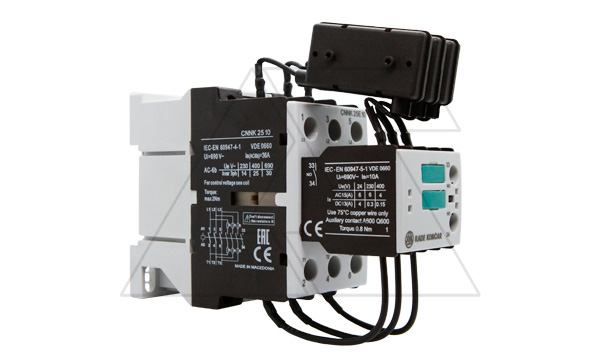 Контактор CNNK 25E 10N 230V 50/60Hz, 3P, 36A, 25kVAr(400VAC по AC6-b), 230V50/60Hz, 1NO