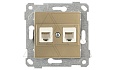 Rita - Розетка 2хRJ-45 кат. 6 UTP, золото доре от интернет-магазина amperkin.by