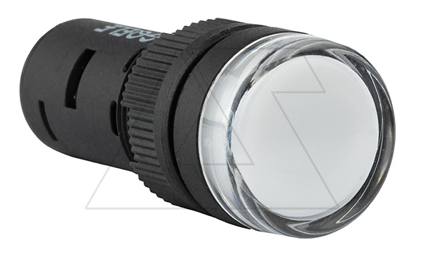 Индикатор светодиодный моноблочный AD16-16C, белый, LED 24VAC/DC, 16mm, IP50