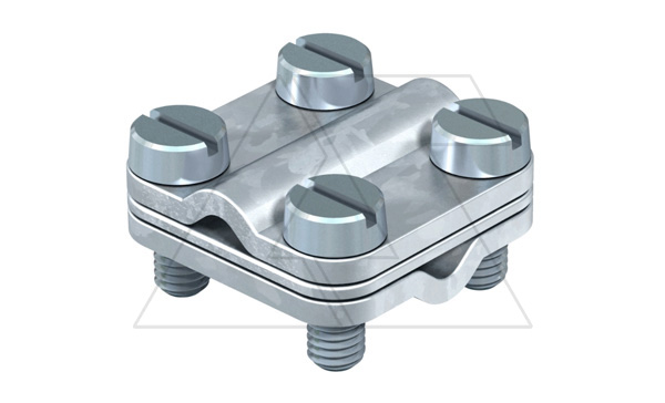 Клемма 470 4-16 для для крестового/Т-образного соединения проводников 4-16 мм², с промеж. пластиной, никелированная латунь