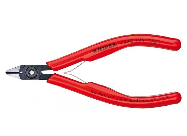 Бокорезы для электроники, кромка с фаской, L-125 мм, твёрдость кромок 64 HRC, чёрные, обливные рукоятки