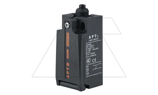 Выключатель концевой ALS3-P, 1NO+1NC мгнов., Ith=10A, 3A 240V AC15/24V DC13, пласт. кнопочный толкатель, пласт. корпус, IP67, отв. M20