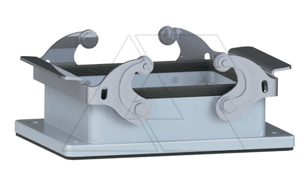 Корпус разъема, размер H32B, приборный, с фиксатором, металл, IP65, RAL 7037