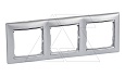 Valena - Рамка 3 поста верт/гориз, алюминий/серебро от интернет-магазина amperkin.by