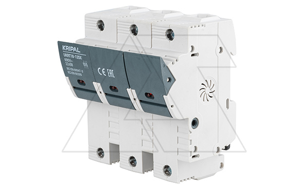 Держатель плавких вставок цилиндр. 22х58мм, 3P, 125A/400VAC