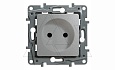 Etika - Розетка 2P 10/16A со шторками (алюминий) от интернет-магазина amperkin.by