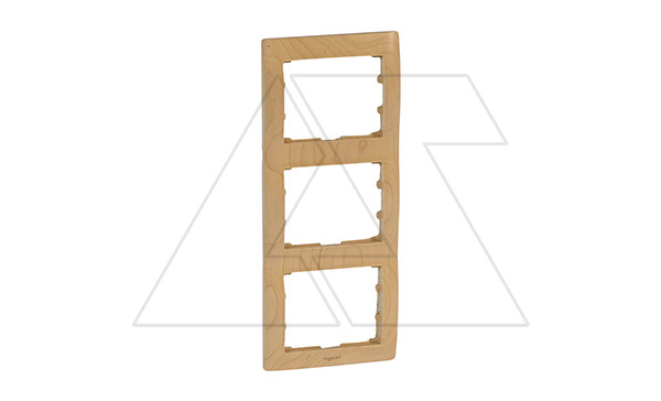 Galea Life - Рамка на 3 поста вертикальная, Maple