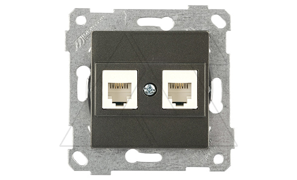 Rita - Розетка 2хRJ-45 кат. 6 UTP, дымчатый