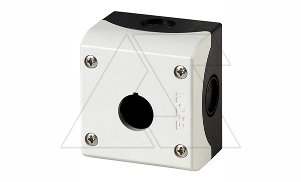 Корпус для поста кнопочного M22-I1, пластик, серый верх и черное основание, 1 монтажное место, IP67/69K