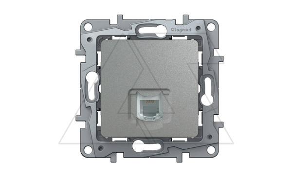 Etika - Розетка телефонная 1хRJ-11 4 конт. (алюминий)