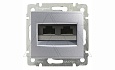 Valena - Розетка 2хRJ-45 UTP CAT5E монтаж на захватах, алюминий от интернет-магазина amperkin.by