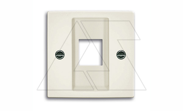 Basic 55 - Лицевая панель с суппортом для 1-го разьема Modular Jack (шле-белый)