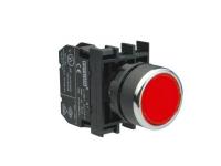 B-D -R-(BA-B1-B2)-IP50 Кнопка круглая без фиксации красная пластиковая 1НО+1НЗ