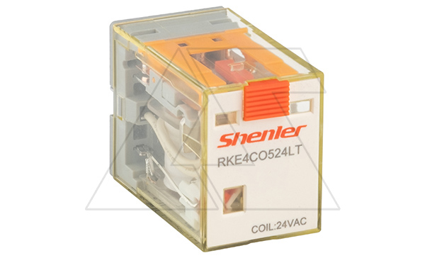 Реле RKE4CO524LT, 4CO, 5A(250VAC/30VDC), 24VAC, мех. индикация, тест-кнопка с блокировкой, LED