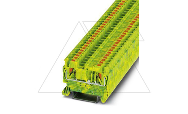 Клемма защитного проводника PT 2,5-PE /5,2mm, push-in, 2 присоед., 2,5(max 4)mm2, желто-зеленая