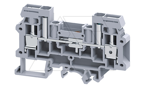 Клемма измерительная с размыкателем CDS6U /8х82mm, винтовая, неизол. контрольные гнезда, 2 присоед., 6(max 10)mm2, 41A, 800V, серая