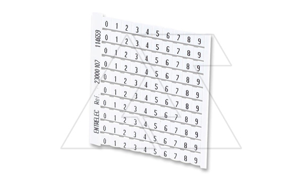 Маркеры MC512PA/5,2 для горизонт. установки, (карта 100шт) размер 4,8х12мм, "91-100", белый