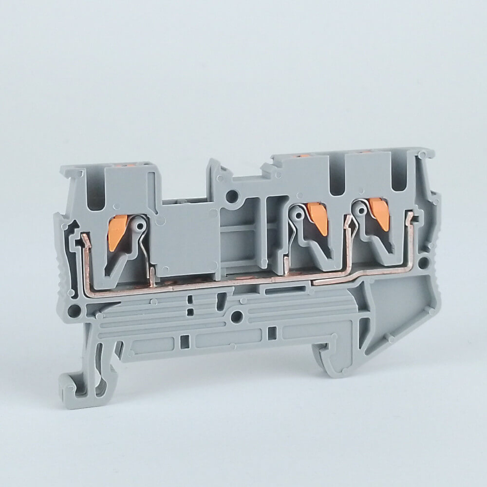 FJT-201-2,5G/1x2 Клемма серая проходная , пружинные зажимы, 24A