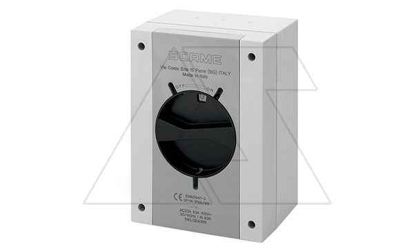 Выключатель нагрузки, 6P, 32A AC23A 15kW 415V, 690VAC, габ. Y3, черная блок. рукоятка, в пластм. корпусе IP66/IP69, ISOLATORS