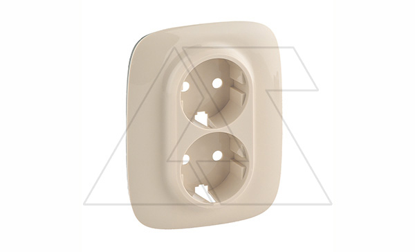 Valena Allure - Лицевая панель для двойной силовой розетки 2х2P+E, слоновая кость