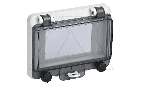 Накладка защитная TPC с прозрачной крышкой на 8 модулей 160×100×28мм с дин-рейкой и кроншт. в комплекте, IP66