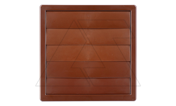 Решетка вентиляционная с жалюзи квадратная 170х170мм круглым выводом Ø100мм, пластик, коричневый