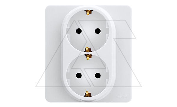 Inspiria - Розетка 2x2P+E нем. стд. (белый)