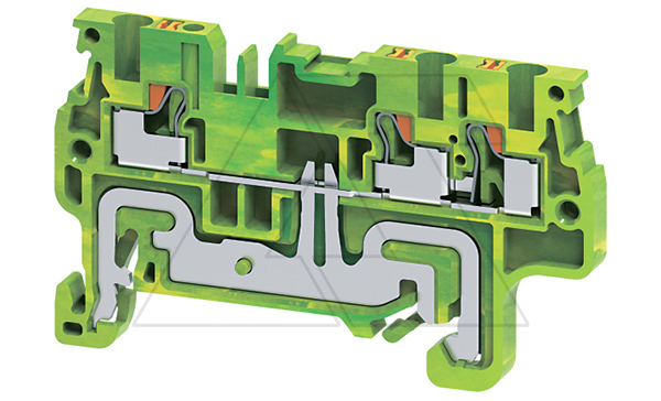 Клемма защитного проводника CPG1.5/3 /3,5x56,1mm, push-in, 3 присоед., 1,5(max 2,5)mm2, желто-зеленая